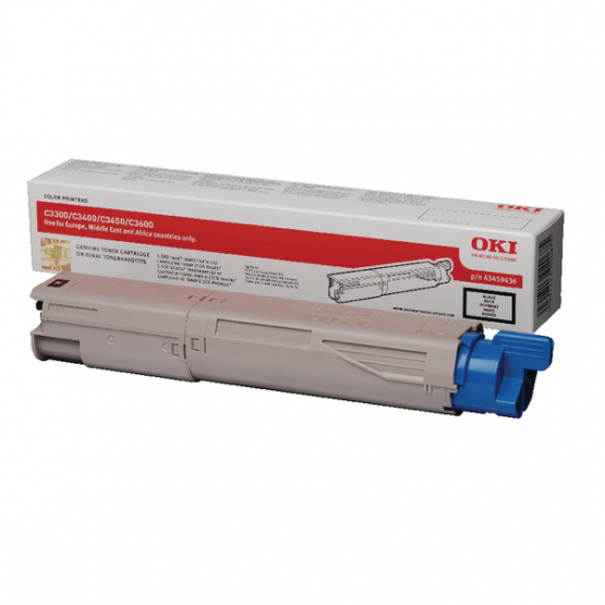 Oki C3000/C3400/3450 Black Original Toner Cartridge (43459436) 